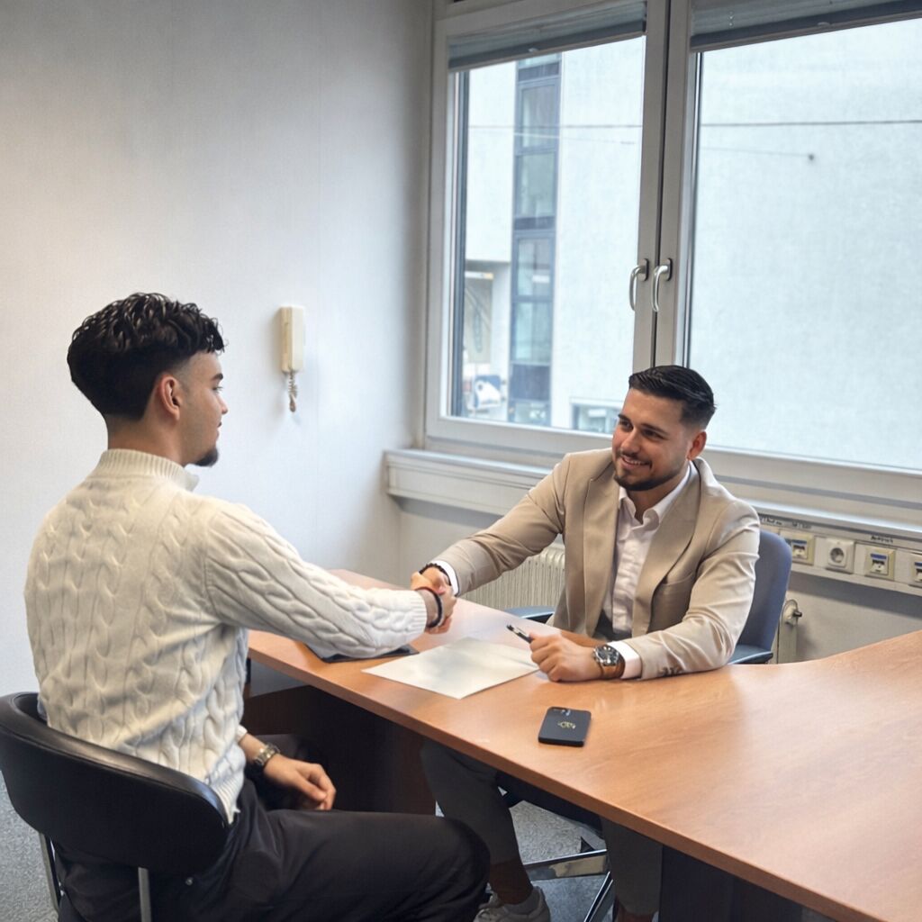 Vertragsunterzeichnung mit Kunden